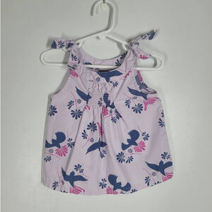 Tea Collection Top Size 18-24 Mos Functional Shoulder Ties Allover Print Violet